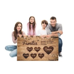  Cuadro Lienzo Personalizado Familia 002-Cuadro personalizado con nombre Familia