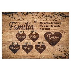  Cuadro Lienzo Personalizado Familia 002-Cuadro personalizado con nombre Familia