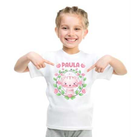 Camiseta Infantil Presonalizada Gatita 006