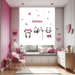 Estores Infantiles Niña Personalizados Oistos Panda 01- Estores infantiles niña Oisto Panda