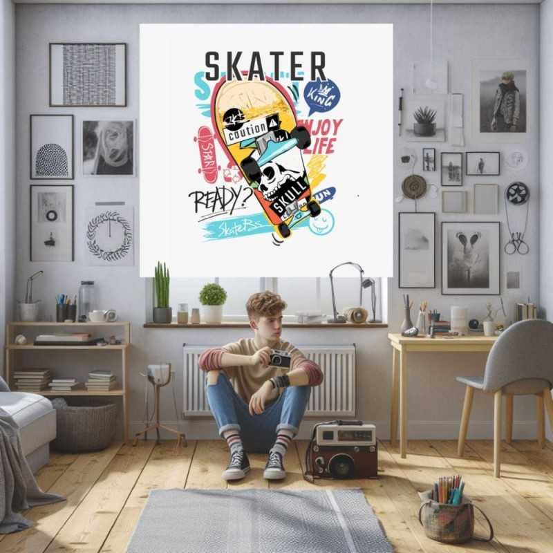 Estores Juveniles Chicos Skate 102- Estor habitacion Juvenil Niños dibujo Skate 102