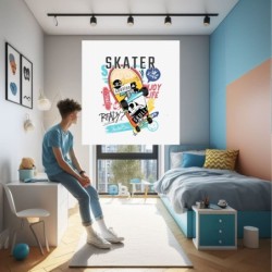  Estores Juveniles Chicos Skate 102- Estor habitacion Juvenil Niños dibujo Skate 102