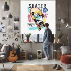  Estores Juveniles Chicos Skate 102- Estor habitacion Juvenil Niños dibujo Skate 102