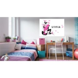  Cuadros Juveniles Personalizados Hada Flor 013- Cuadro Personaliizado con nombre Juvenil o Infantil . Listo para Colgar