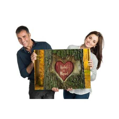 Cuadro Lienzo Personalizable Arbol 004- Lienzo personalizado con nombre - Regalo san valentin mujer originales