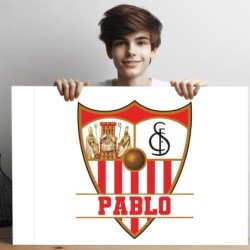 Cuadro Personalizado de Fútbol Sevilla con Nombre -Decoración Juvenil y Regalo Exclusivo para Aficionados - Estores Iroa