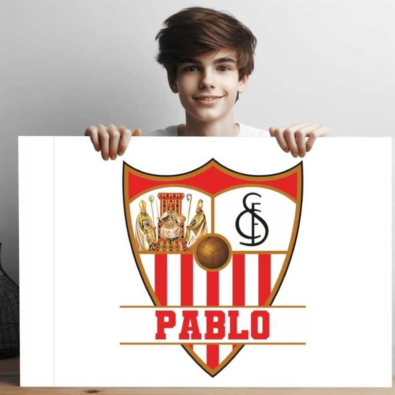 Cuadro Personalizado de Fútbol Sevilla con Nombre -Decoración Juvenil y Regalo Exclusivo para Aficionados - Estores Iroa Cuadro Personalizado de Fútbol Sevilla con Nombre -Decoración Juvenil y Regalo Exclusivo para Aficionados - Estores Iroa