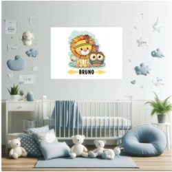 Cuadros infantiles Personalizados Niño Leon 001- Cuadro personalizado con nombre infantil niño Leon.