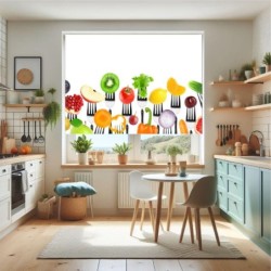 Estores Cocina Cubiertos Fruta 008- Estor para cocina Originales- Estores enrollables para Cocina- Estor para cocina Baratos
