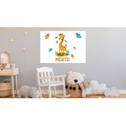 Cuadros infantiles Personalizados Niña Jirafa 001