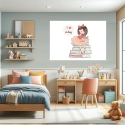  Cuadros infantiles Personalizados Love Reading- Cuadro personalizado nombre Niñas- Regalos Personalizables