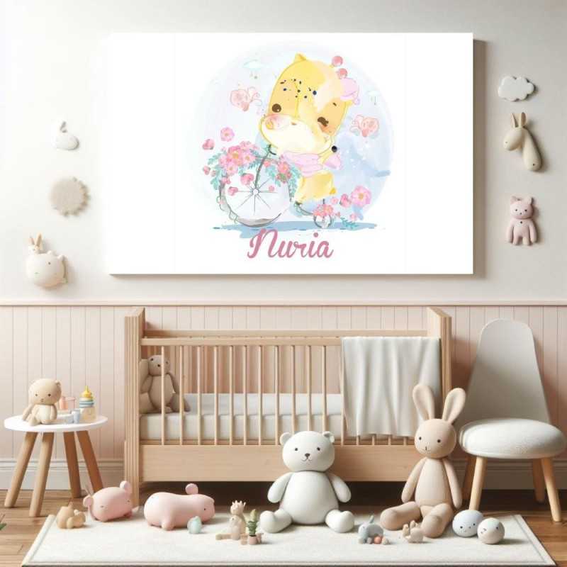 Cuadros infantiles Personalizados Niña Hipo 016- Cuadro personalizado con nombre