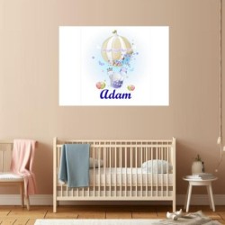  Cuadro personalizado nombre bebe Dibujo Globo 006