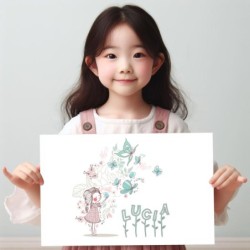 Cuadros infantiles Personalizados Girl Butterflies- Cuadro personalizado con nombre para niñas- Regalos Personalizables