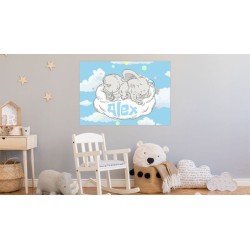 Cuadros infantiles Personalizados Niño Nubes 005