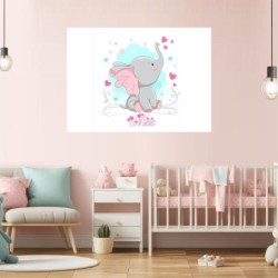Cuadros infantiles Personalizados Niña Elefante Alicia- Cuadro personalizado con nombre- cuadro personalizado niña