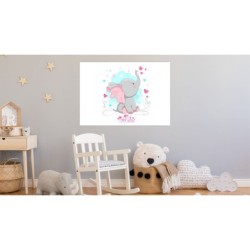 Cuadro Elefante Alicia Personalizado — Un diseño bonito, para niñas con gran imaginación