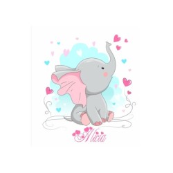  Cuadros infantiles Personalizados Niña Elefante Alicia- Cuadro personalizado con nombre- cuadro personalizado niña