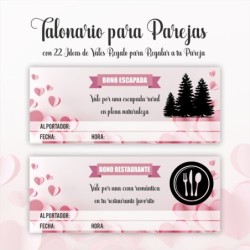  Talonario para Parejas- Vales Regalo para Pareja- Regalos San Valentin
