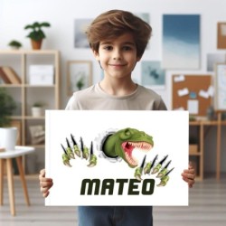 Cuadros infantiles Personalizados Dinosaurio 001- Cuadro personalizado con nombre- Cuadro personalizado niño dibujo