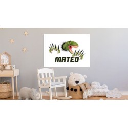  Cuadros infantiles Personalizados Dinosaurio 001- Cuadro personalizado con nombre- Cuadro personalizado niño dibujo