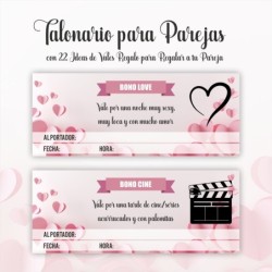  Talonario para Parejas- Vales Regalo para Pareja- Regalos San Valentin