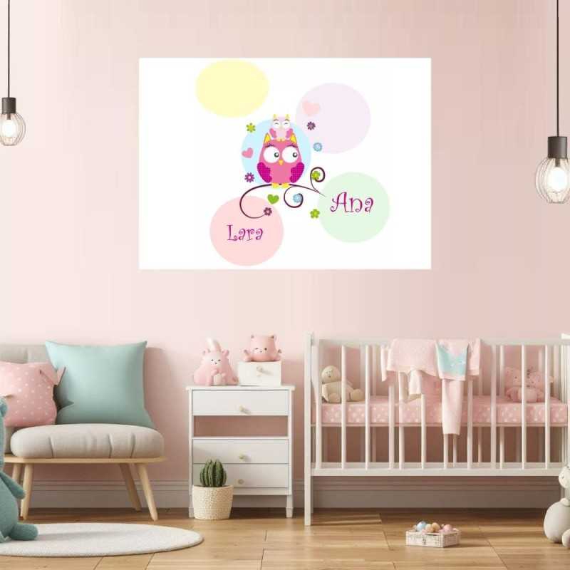 Cuadros Personalizados con nombre Niña Buho 001- Cuadro personalizado habitación niñas Multinombre Cuadros Personalizados con nombre Niña Buho 001- Cuadro personalizado habitación niñas Multinombre