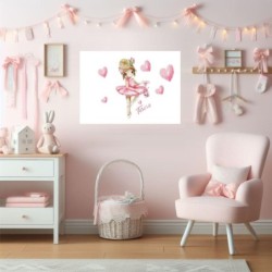 Cuadros personalizados con nombre - Cuadro personalizado Infantil Niña Dibujo Bailarina 002