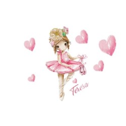  Cuadros personalizados con nombre - Cuadro personalizado Infantil Niña Dibujo Bailarina 002