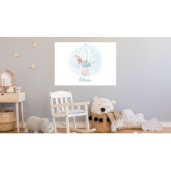 Cuadros infantiles personalizados Niño Globo 001