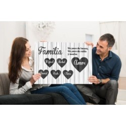 Cuadro Lienzo Personalizable Familia 001- Cuadro personalizado familia- Cuadro personalizado con nombres