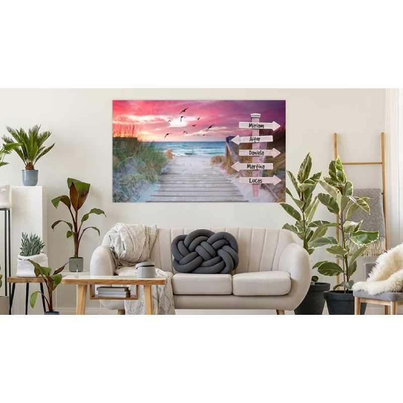 Cuadro Lienzo Personalizado - Paisaje de Playa 014 con Nombres y Frases Regalo Emotivo y Decoración Exclusiva Estores Iroa Cuadro Lienzo Personalizado - Paisaje de Playa 014 con Nombres y Frases Regalo Emotivo y Decoración Exclusiva Estores Iroa