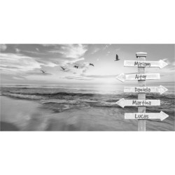  Cuadro Lienzo Personalizado - Paisaje de Playa 014 con Nombres y Frases Regalo Emotivo y Decoración Exclusiva Estores Iroa