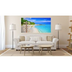  Cuadro Lienzo Personalizado nombres Playa 001-Lienzo personalizado con nombre o texto familia- Regalos personalizados