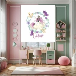 Estores Infantiles Niña Personalizados Unicornio 061-Estores enrollables Infantiles Baratos
