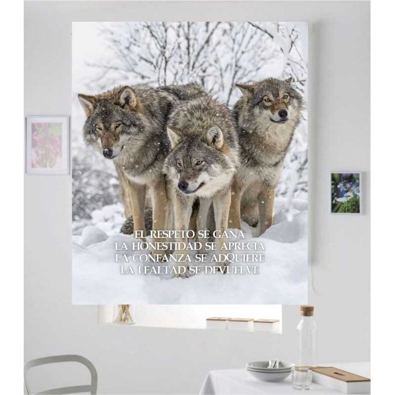 Estores con Frases Motivadoras Lobo 07