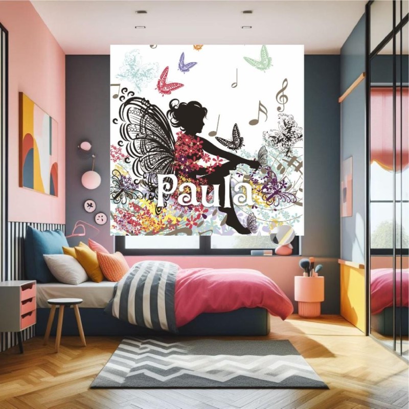 Estores Infantiles Niña Personalizados Hada Musical - Estor enrollable Niña Hada- Estores Personalizables Estores Infantiles Niña Personalizados Hada Musical - Estor enrollable Niña Hada- Estores Personalizables