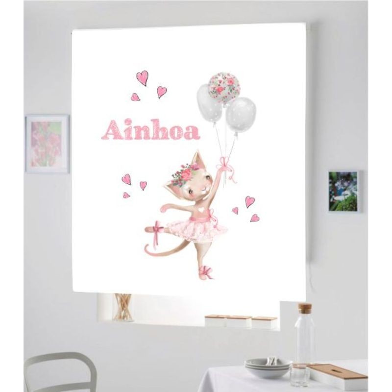 Estores Infantiles Personalizados Gatita 047 Estores Infantiles Personalizados Gatita 047