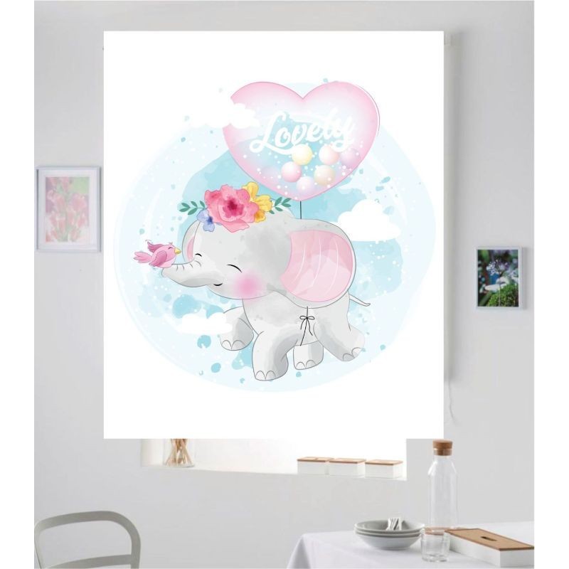 Estores Infantiles Niña Elefante 006