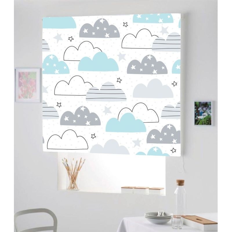 Estores Infantiles Estampado Nubes Unisex 202 Estores Infantiles Estampado Nubes Unisex 202
