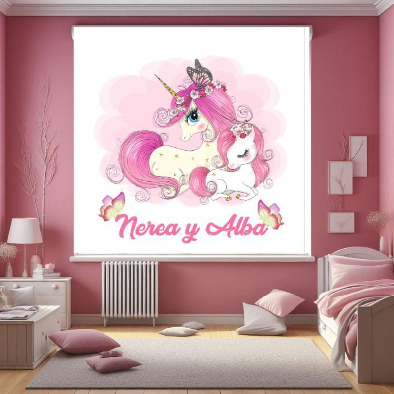 Estores Infantiles Personalizados Unicornio Hermanas- Estores Infantiles niña dibujo unicornio- Estor Infantil Barato Estores Infantiles Personalizados Unicornio Hermanas- Estores Infantiles niña dibujo unicornio- Estor Infantil Barato
