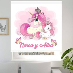  Estores Infantiles Personalizados Unicornio Hermanas- Estores Infantiles niña dibujo unicornio- Estor Infantil Barato