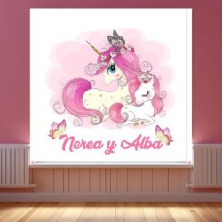  Estores Infantiles Personalizados Unicornio Hermanas- Estores Infantiles niña dibujo unicornio- Estor Infantil Barato