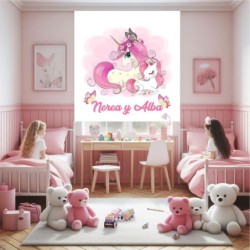  Estores Infantiles Personalizados Unicornio Hermanas- Estores Infantiles niña dibujo unicornio- Estor Infantil Barato