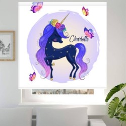  Estores Infantiles Niña Personalizados- Estores infantiles Unicornio Blue- Estro Infantil Barato