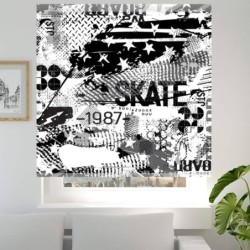 Estores Juveniles Skate 004- Estor enrollable Juvenil Urban- Estor dormitorio Juvenil- Estores Juveniles chicos.