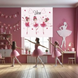 Estores Infantiles Niña Personalizados Bailarina 070- Estor Infantil Niña Rosa Dibujo Bailarina