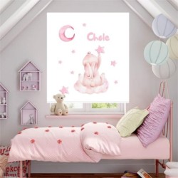 Estores Infantiles Niña Personalizados con nombre- Estor Infantil bebe rosa Estrellitas Osito More Dreams