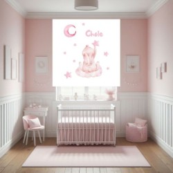  Estores Infantiles Niña Personalizados con nombre- Estor Infantil bebe rosa Estrellitas Osito More Dreams