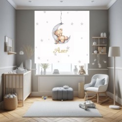 Estores Infantiles Niño Personalizados- Estor Infantil cuarto bebe Estrellas Osito - Estor infantil Niño